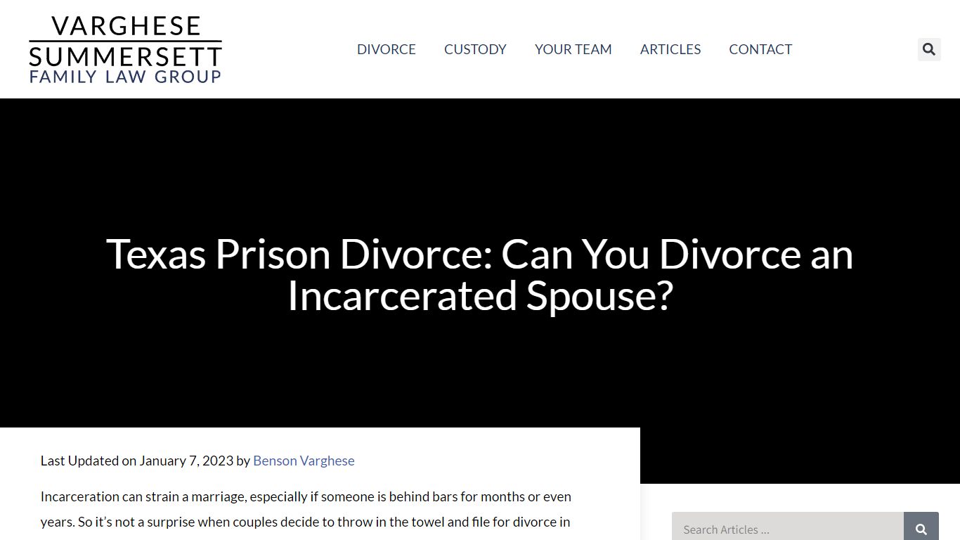 Texas Prison Divorce: Can You Divorce an Incarcerated Spouse?